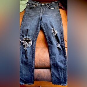 Ripped black Levi jeans. Good condition and good quality